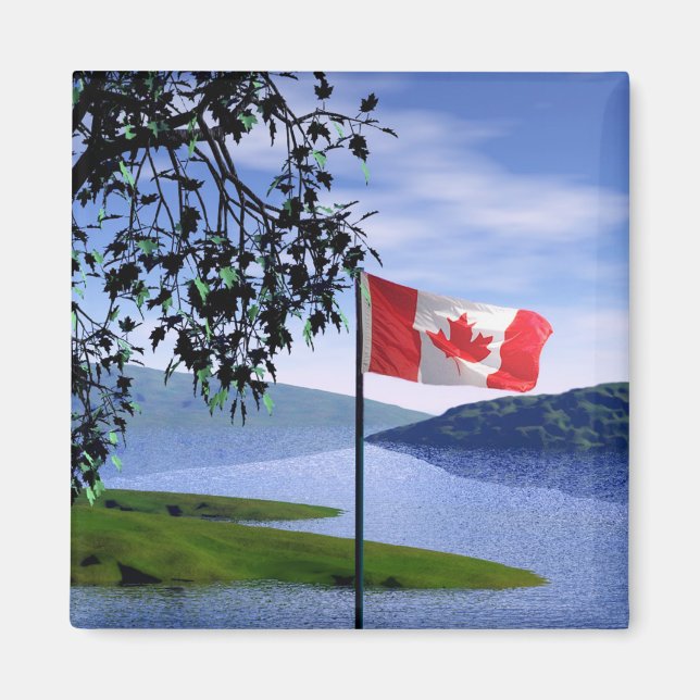 Aimant Couleurs canadiennes (Devant)