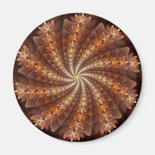 Aimant Couleurs chaudes, motif d'art fractal moderne trip
