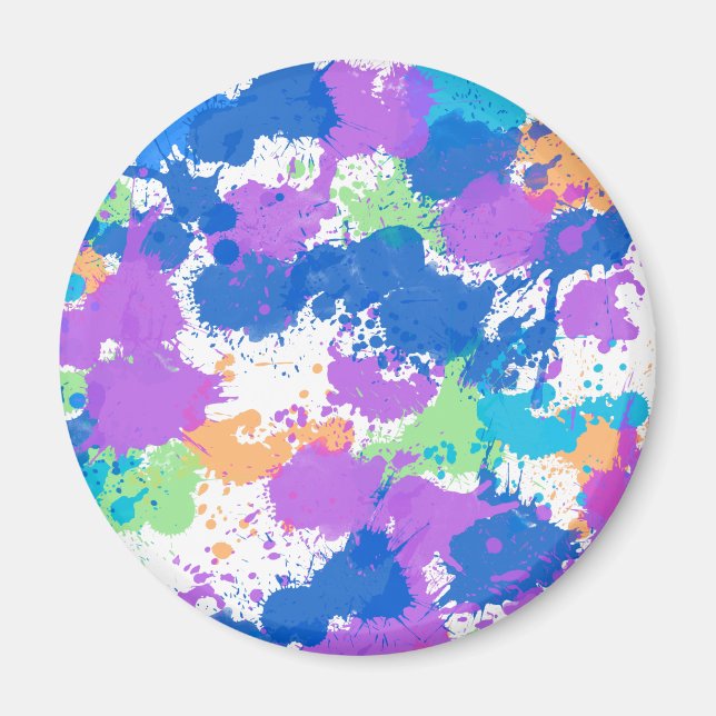 Aimant Couleurs cool Peinture Abstraite, Blurple (Devant)
