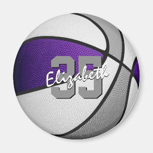 Aimant couleurs de l'équipe de basket-ball violet gris