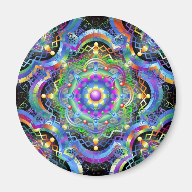Aimant Couleurs de l'univers mandala (Devant)