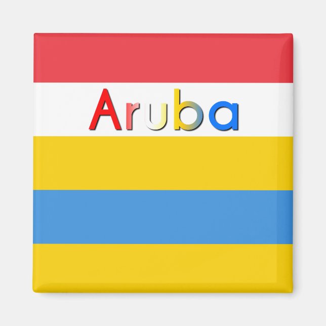 Aimant Couleurs du drapeau d'Aruba (Devant)