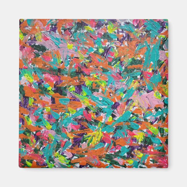 Aimant Couleurs et expressions dans la peinture acrylique (Devant)