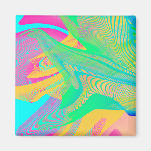 Aimant COULEURS FLUO - Art fractal -