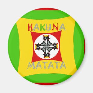 Aimant Couleurs Rasta Amusantes Rouge Vert Doré
