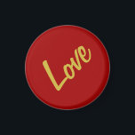 Aimant Couleurs rouge or rouge écarlate Love Mariage Call<br><div class="desc">Vous pouvez facilement changer les polices et les couleurs. Vous pouvez également ajouter votre logo et l'image arrière - plan comme vous le souhaitez.</div>