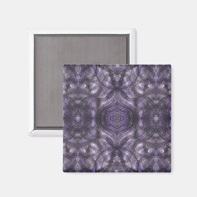Aimant Couloirs Art Abstrait Aquarelle Violet Foncé (Recto/Verso)