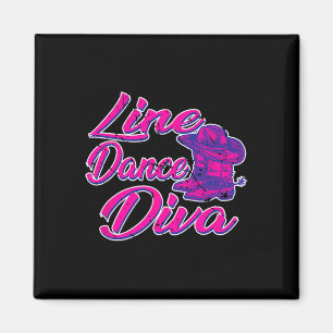 Aimant Country Line Dancer Diva Femmes Cadeau Line Danser