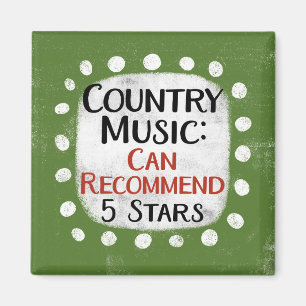 Aimant Country Music Review 5 Étoiles Réfrigérateur Magne