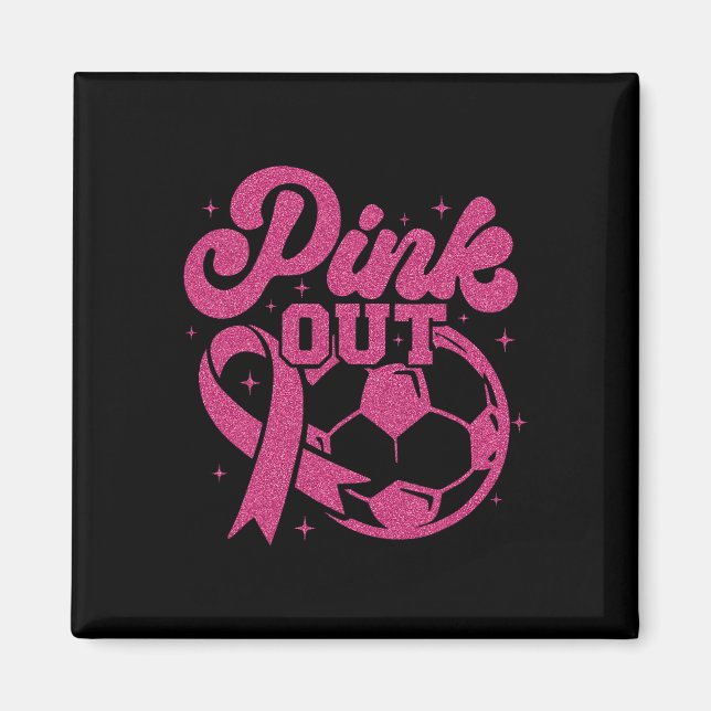 Aimant Coup de pied rose pour un football de cure Sein Ca (Devant)