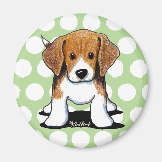 Aimant Coupe Beagle KiniArt (Devant)