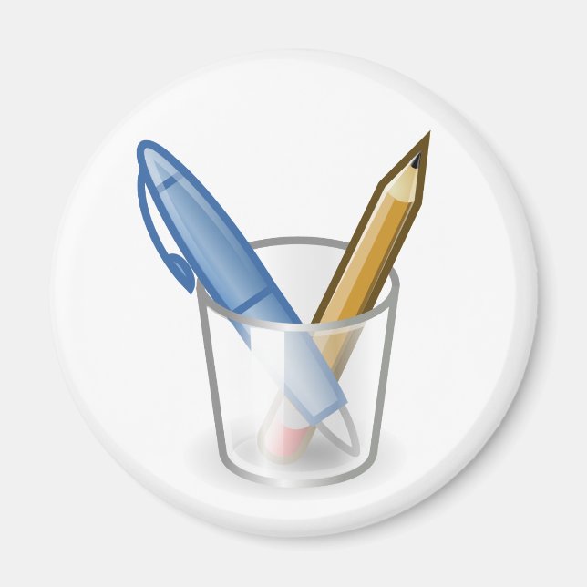 Aimant Coupe de crayon de stylo de l'écrivain (Devant)