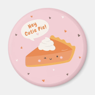 Aimant Couper le morceau de tarte avec le texte "Hey Cuti
