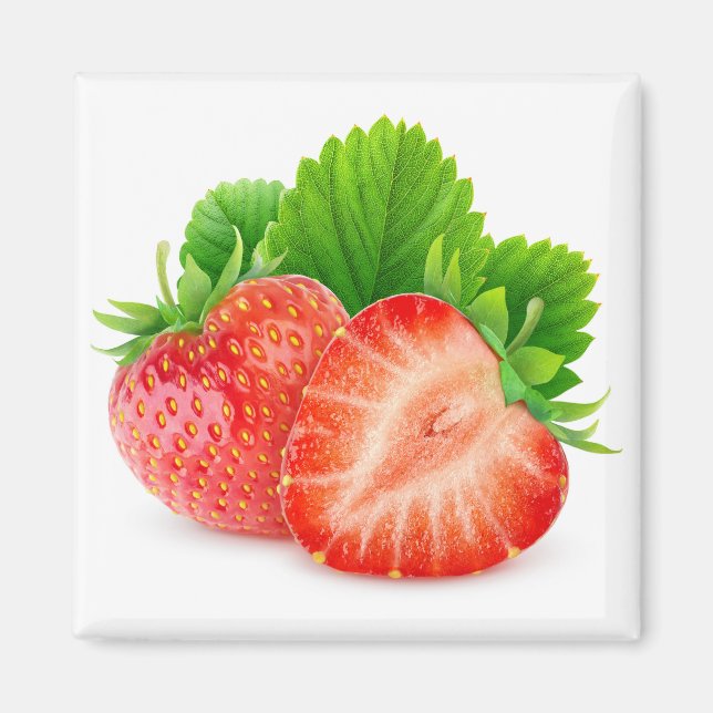 Aimant Couper les fraises à la feuille (Devant)