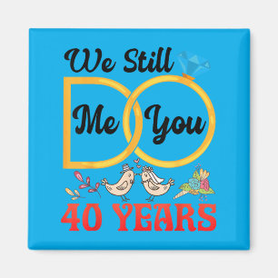 Aimant Couple 40e anniversaire de mariage Marié 40 ans