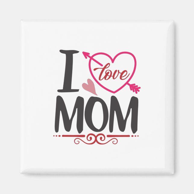 Aimant Couple Cadeau I Love Maman (Devant)