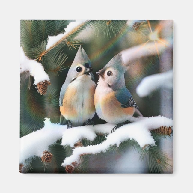 Aimant Couple de souris de tireur touffu (Devant)