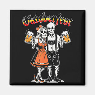 Aimant Couple de squelettes drôles Tresse de bière Fête A