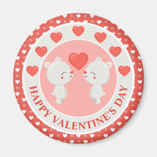 Aimant Couple d'ours mignon qui s'embrasse pour la Saint-