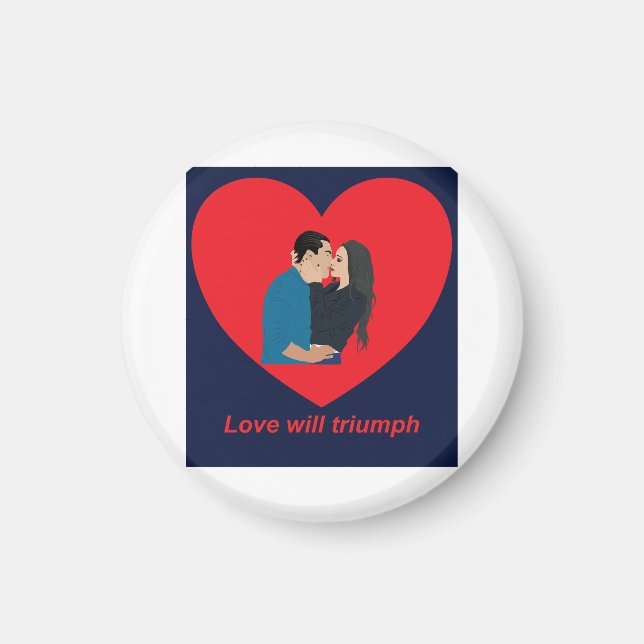 Aimant Couple engagé embrassant et embrassant (Devant)
