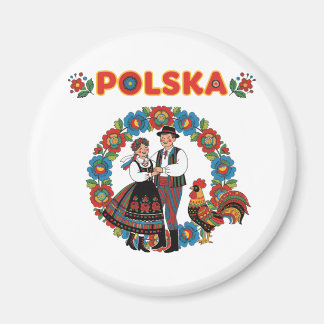 Aimant Couple folklorique polonais Łowicz Art