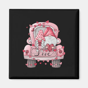 Aimant Couple Gote Valentine Gnome Sur Camion Rouge Amour