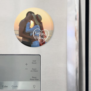 Aimant Couple Love Heart Photo Names