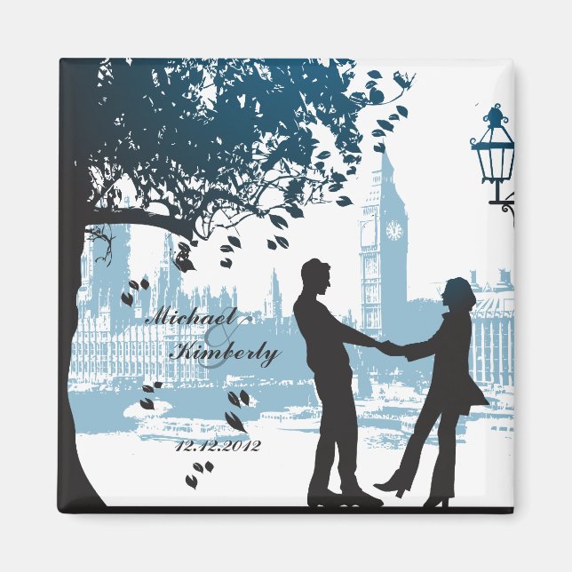 Aimant couple romantique amoureux enregistrer l'annonce d (Devant)