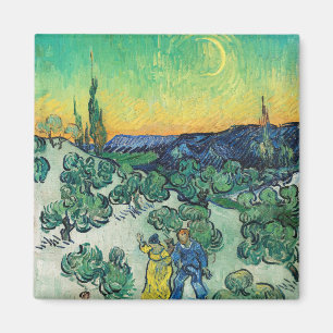 Aimant Couple romantique de Van Gogh se promenant sous la