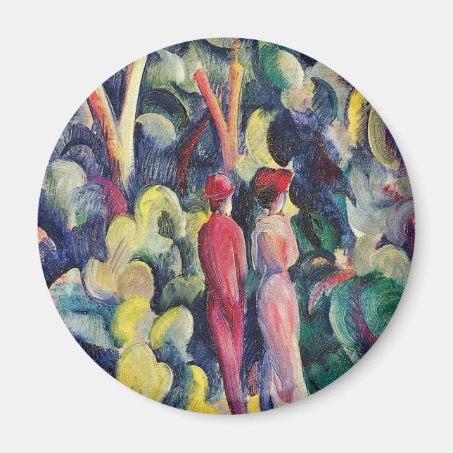 Aimant Couple sur le chemin de la forêt par August Macke (Devant)