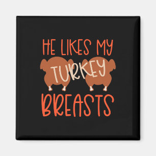 Aimant Couples De Thanksgiving Turquie Breast Elle Aime M