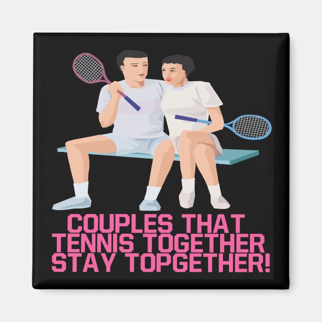Aimant Couples Qui Tennis Ensemble (Devant)