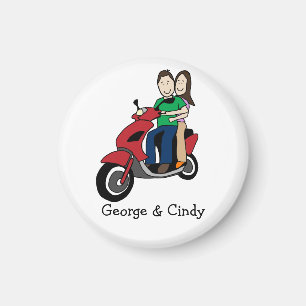 Aimant Couples sur le scooter - bande dessinée