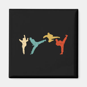 Aimant Coups de Taekwondo Rétro Arts Martiaux Coréens Hom
