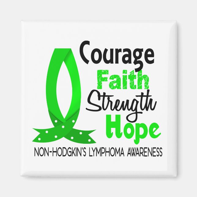 Aimant Courage Foi Force Espoir Lymphome de non-Hodgkin (Devant)