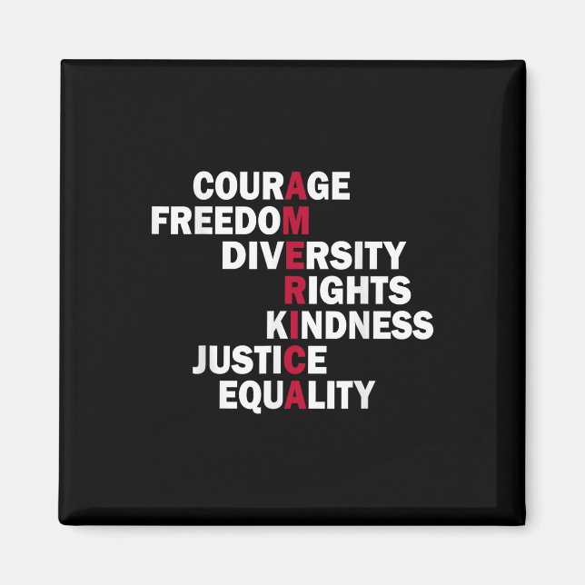 Aimant Courage Liberté Diversité Droits Gentillesse Justi (Devant)