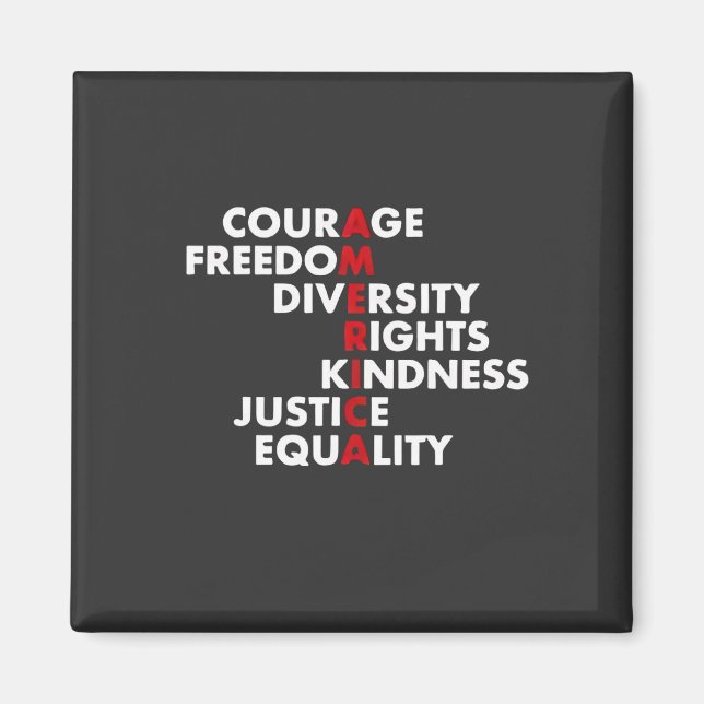 Aimant Courage Liberté Droits Diversité (Devant)