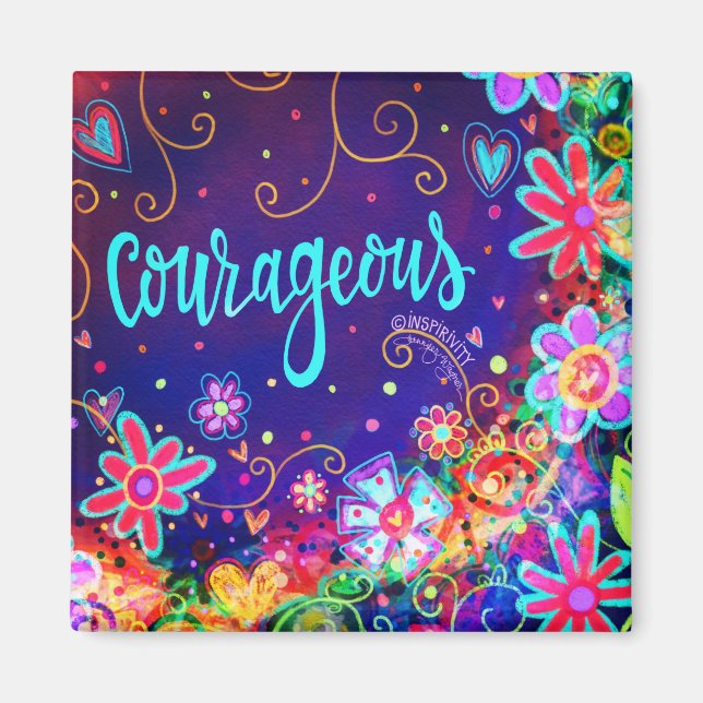 Aimant Courageux Plutôt Floral Inspiré Violet (Devant)