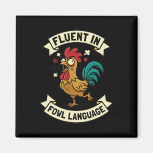 Aimant Courante en langage aviaire Maman coq poulet drôle