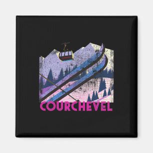 Aimant Courchevel Ski - Ski de Courchevel de style vintag