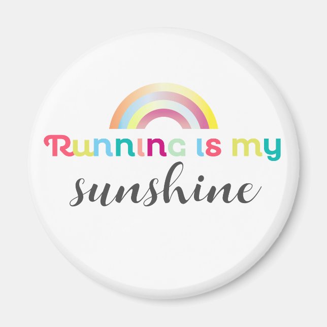 Aimant Courir Est Mon Sunshine Colorful Rainbow Graphic (Devant)