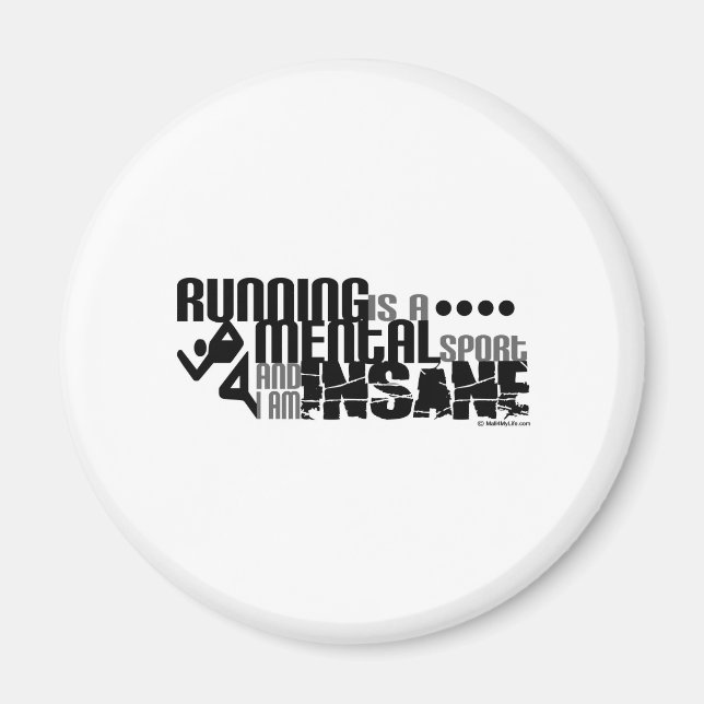 Aimant Courir est un sport mental (Devant)