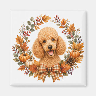 Aimant Couronne d'automne de caniche