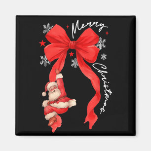 Aimant Couronne de cadeau de ruban rouge de Noël femmes G
