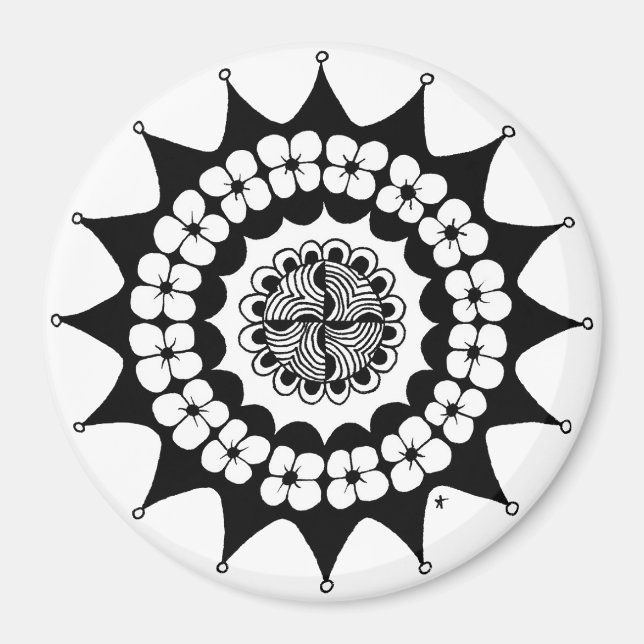 Aimant Couronne de fleurs Zen Mandala (Devant)