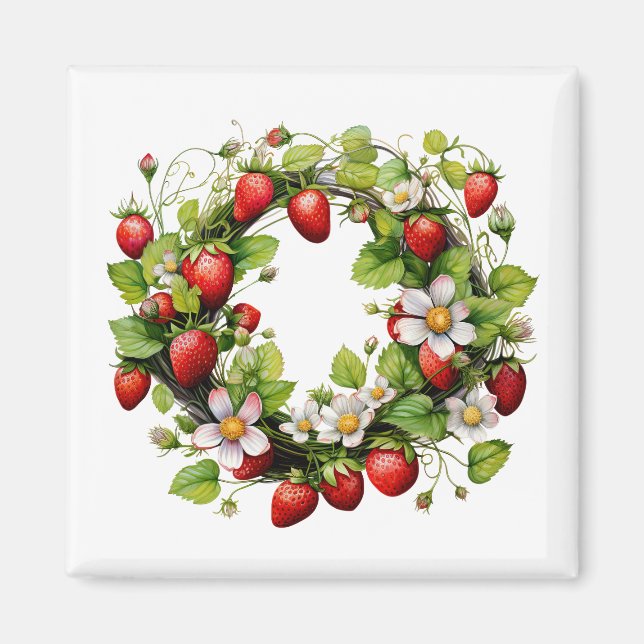 Aimant Couronne de Fraises   (Devant)