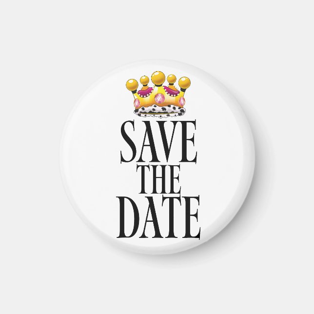 Aimant Couronne de mariage pour sauvegarde de la date (Devant)