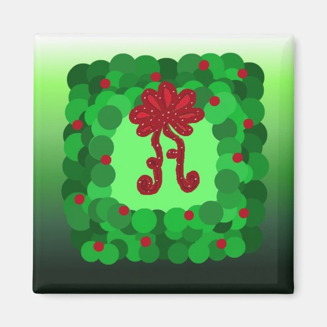 Aimant Couronne de Noël élégante (Devant)