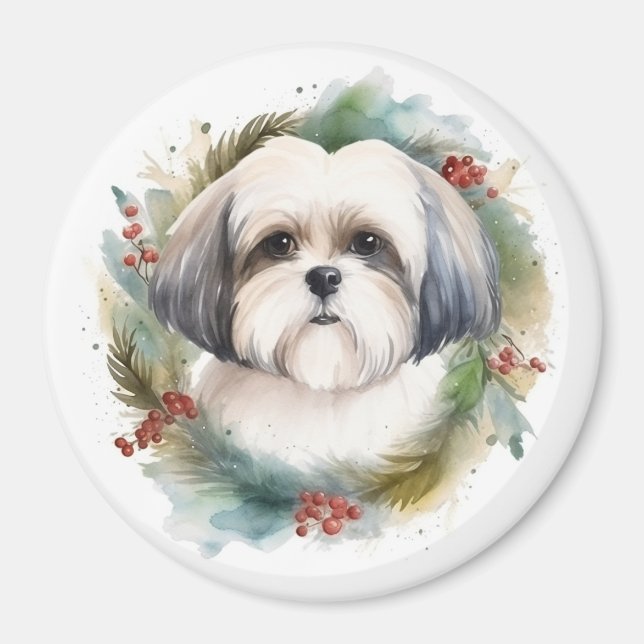 Aimant Couronne de Noël festive Malti Tzu (Devant)