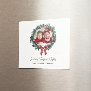 Aimant Couronne de Noël personnalisée avec photo et nom